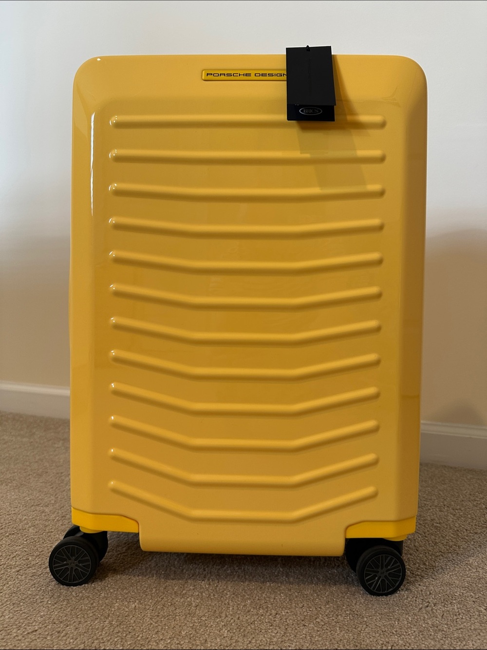 Brand New Porsche Design Yellow Hard-Shell Cabin Spinner Suitcase